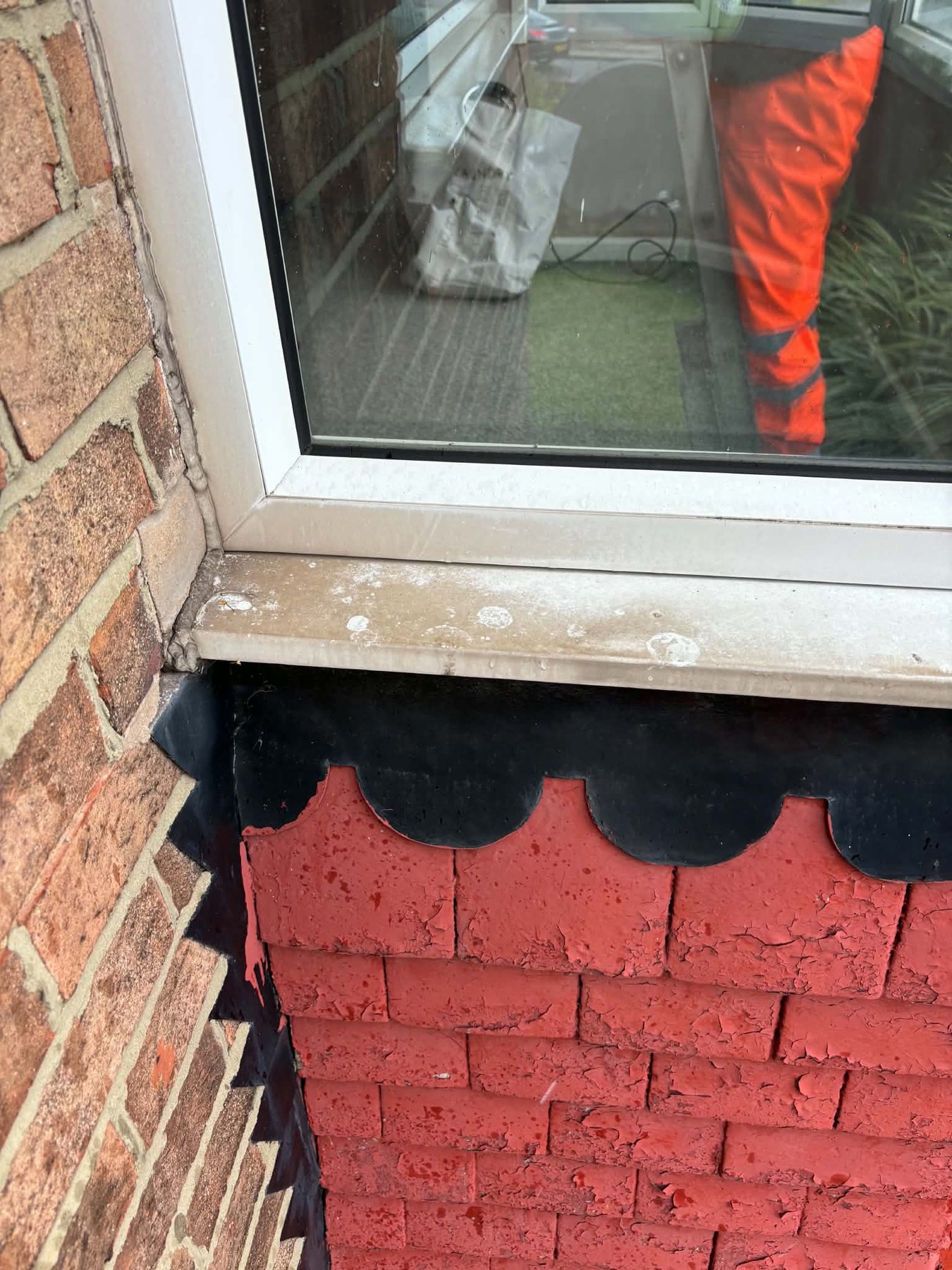 Before — Grimy sills and frames washed spotless - right into the corners